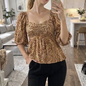 TU women blouse with balloon sleeves